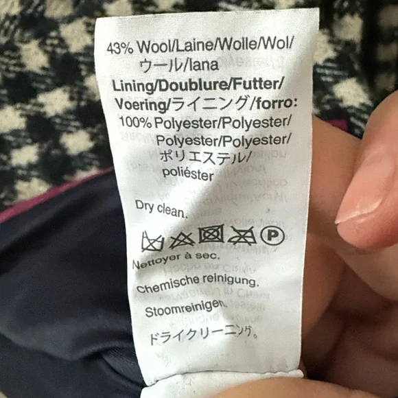 J. Crew Women's Black, Green and White Plaid Coat - Picture 3 of 6